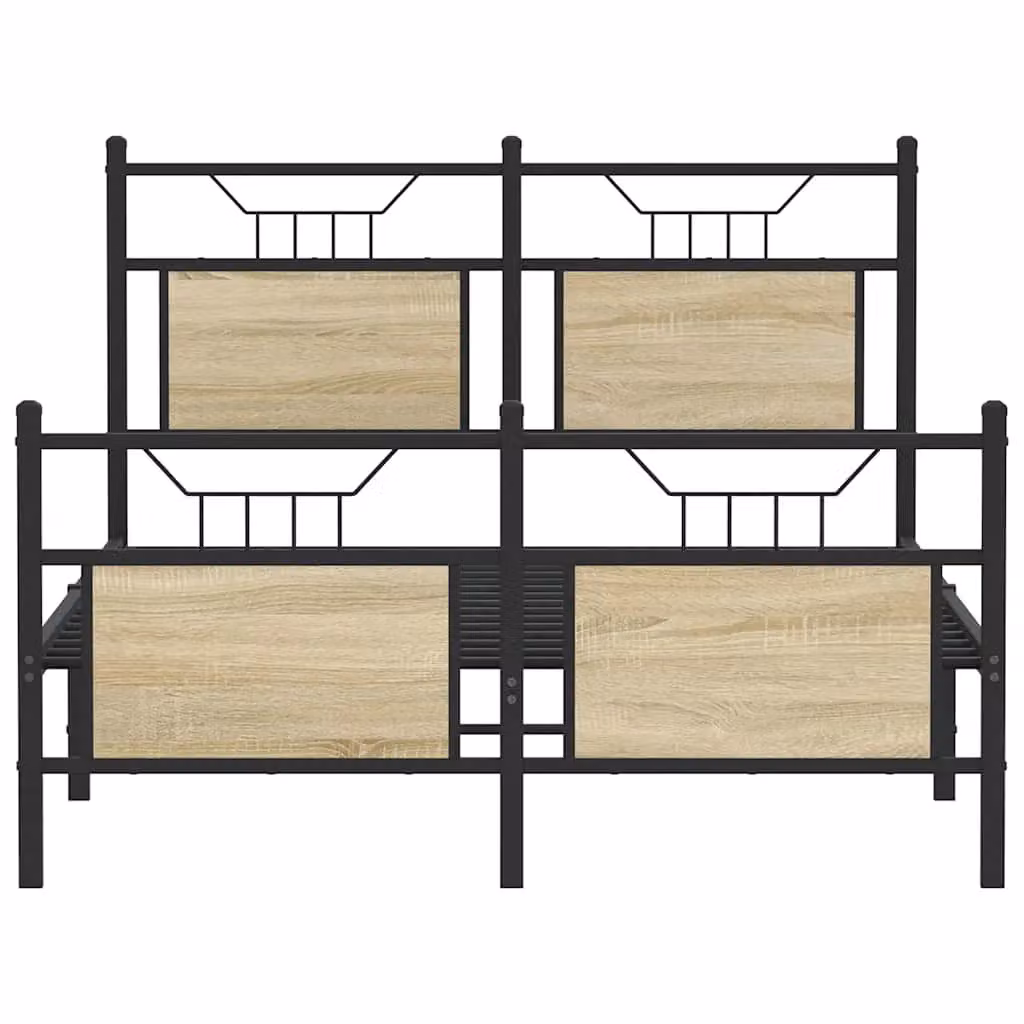 Berkfield Home Small Double Bed Frame in Sonoma Oak Brown, W/D/H: 120 x 200 cm – 3