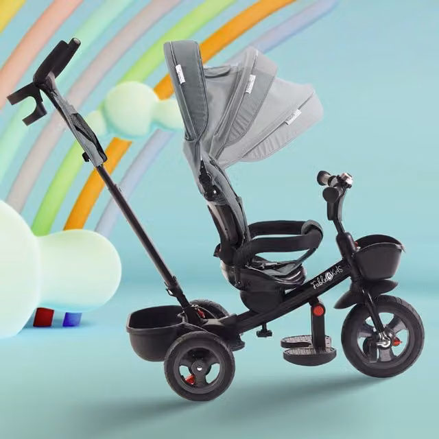 FableKids Modular 5-in-1 Kids Tricycle and Balance Bike, Grey