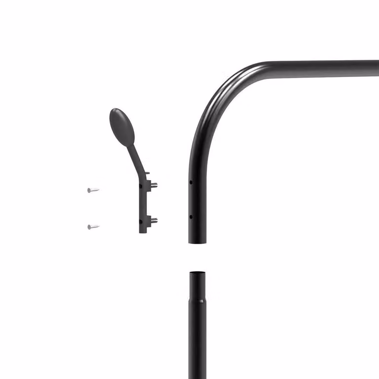 FORGEVIO Heavy Duty Single Pole Metal Hanging Rail in Black, W: 50 cm, H: 150 cm, D: 50 cm