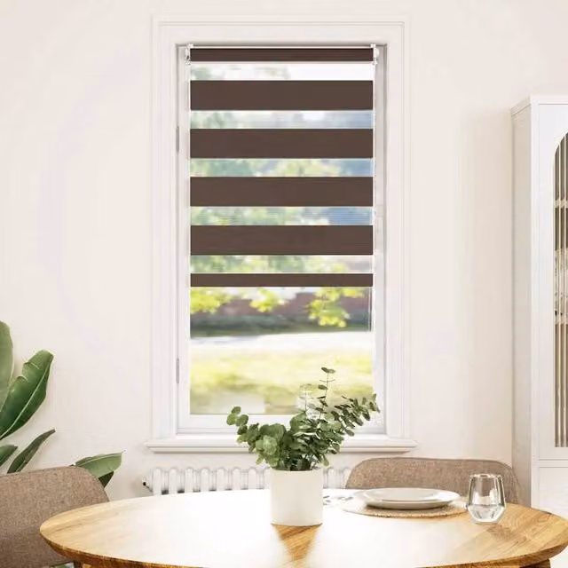 Berkfield Home Zebra Blind in Brown and White, W: 80 cm, H: 150 cm