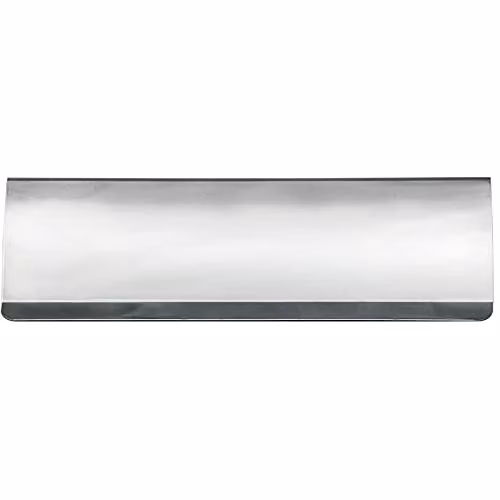 Loops Interior Letterbox Plate Tidy Cover Flap in Satin Steel and Chrome, W: 30.0 cm, H: 9.5 cm – 1