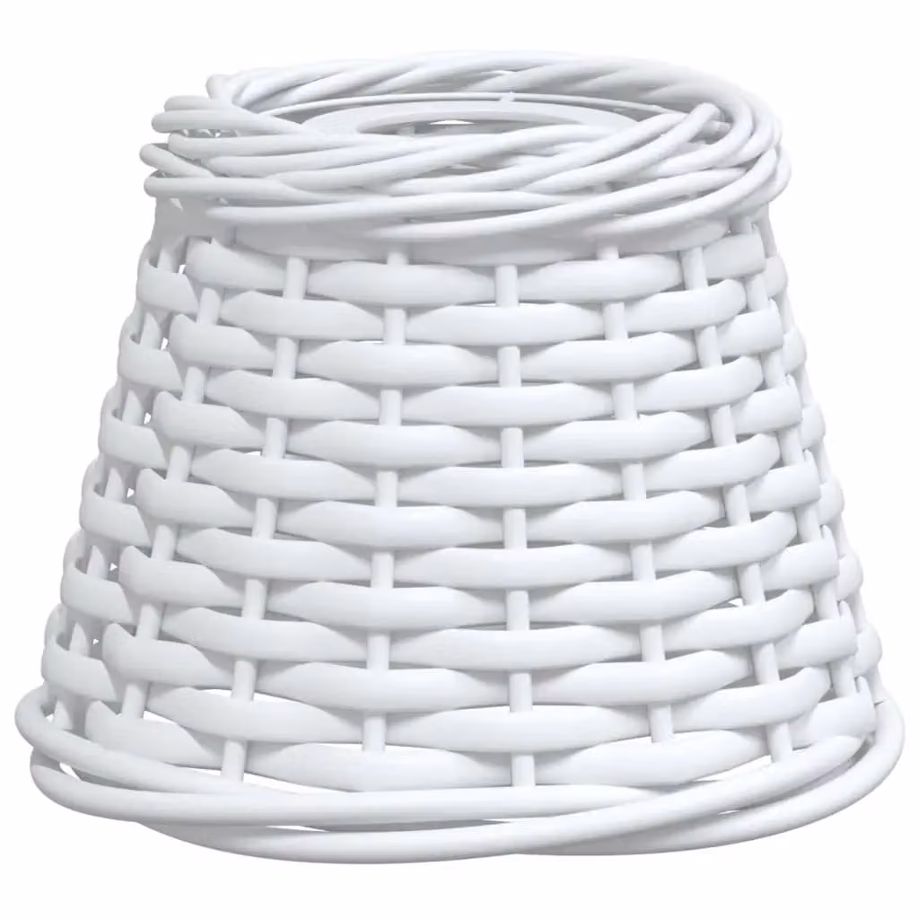 Berkfield Home White Wicker Cone Ceiling Lamp Shade, W/D/H: 15 x 15 x 12 cm – 2