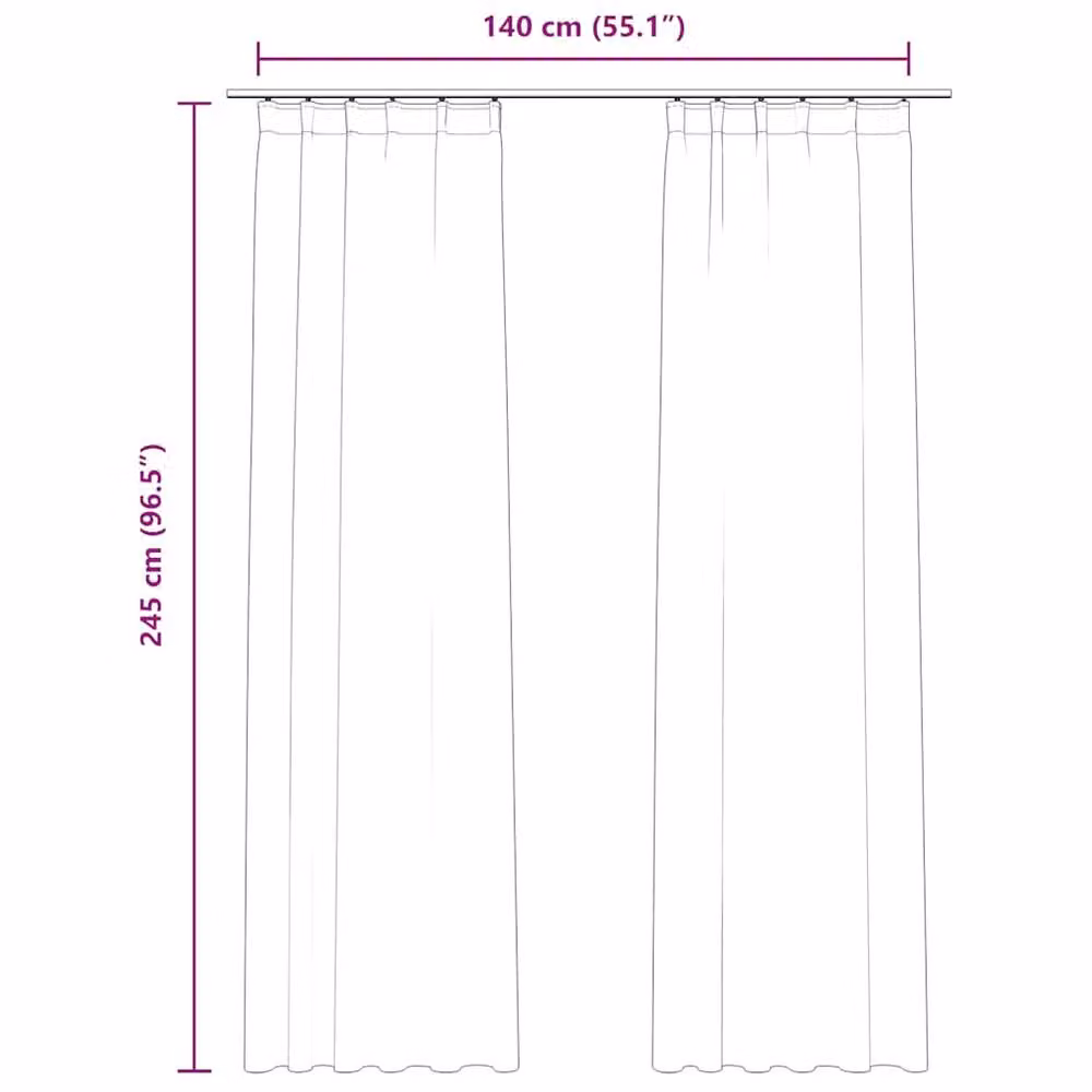 Berkfield Home Blackout Velvet Curtains, 2 Pack, Beige, W: 140 cm, H: 245 cm – 3