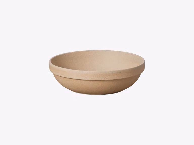 Hasami Porcelain Unglazed Round Cereal Bowl in Sand, Diameter: 14.5 cm