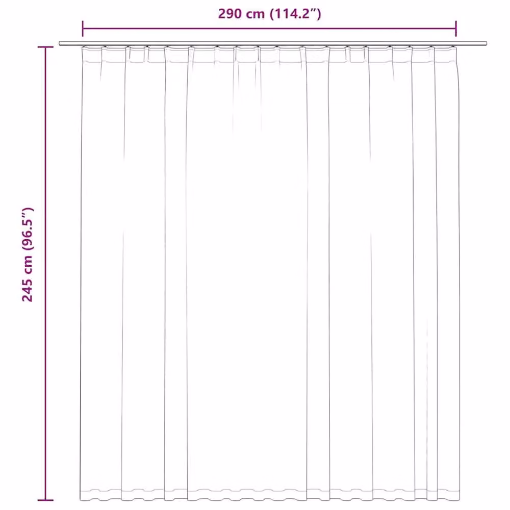 Berkfield Home Beige Blackout Fabric Curtain Panel with Hooks W: 290 cm, H: 245 cm – 2