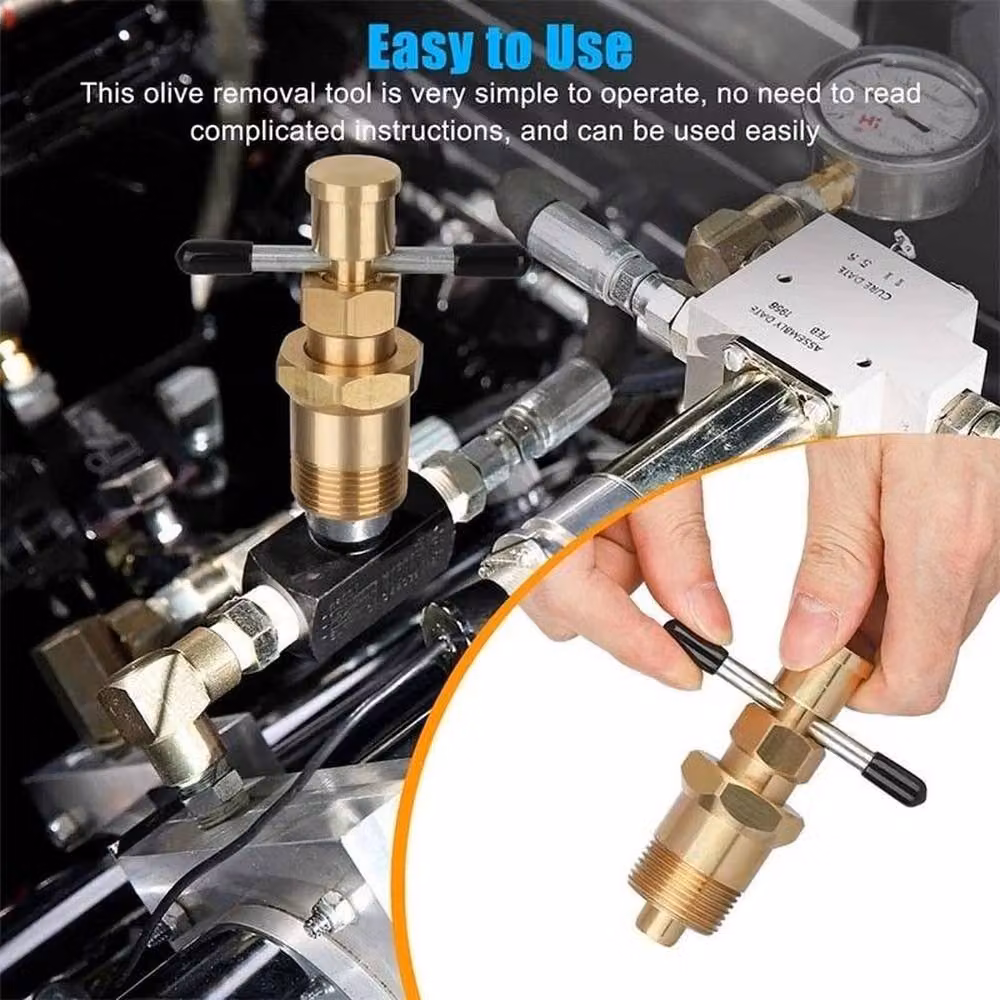 SPETLEK Gold Brass Plumbers Olive Puller Removal Tool for 15-22mm Gas Pipes – 4
