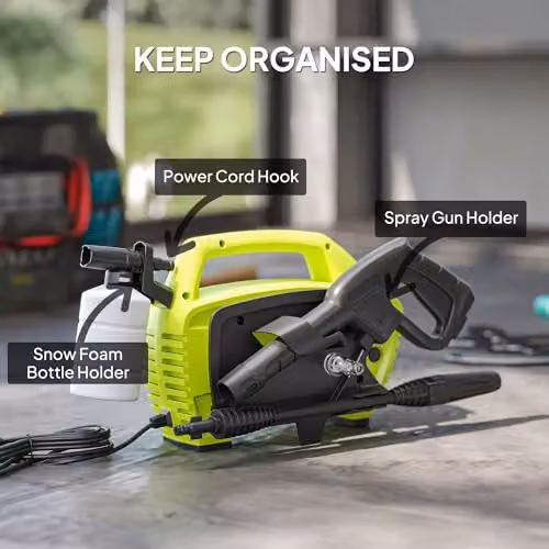 Outsunny 1600W High Pressure Washer, 130 Bar Pressure, 390 L/h Flow, Green – 6