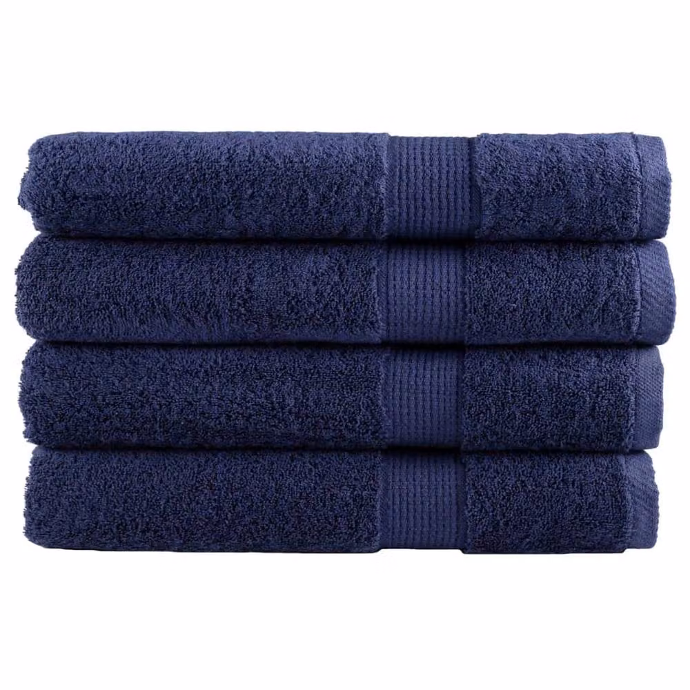 Berkfield Home SOLUND Premium Cotton Sauna Towels, 4 Pack, Navy Blue, W: 80 cm, L: 200 cm, 600gsm – 2