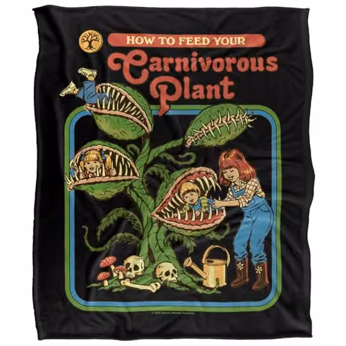 Steven Rhodes Carnivorous Plant Super Soft Fleece Throw Blanket, Multicolour, W/D/H: 152 x 127 cm – 5