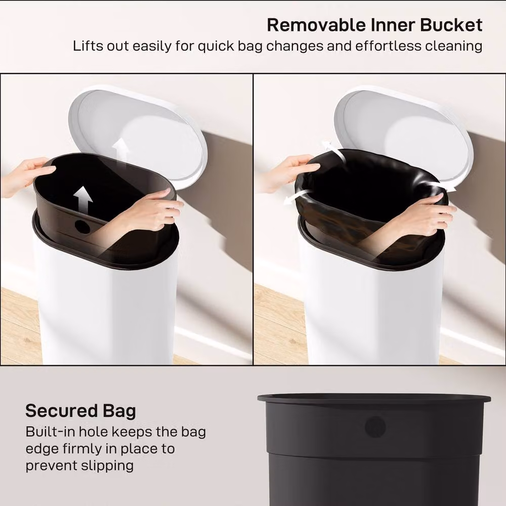 STILVORA 30L White Kitchen Pedal Bin with Soft-Close Lid and Removable Inner Bucket – 6