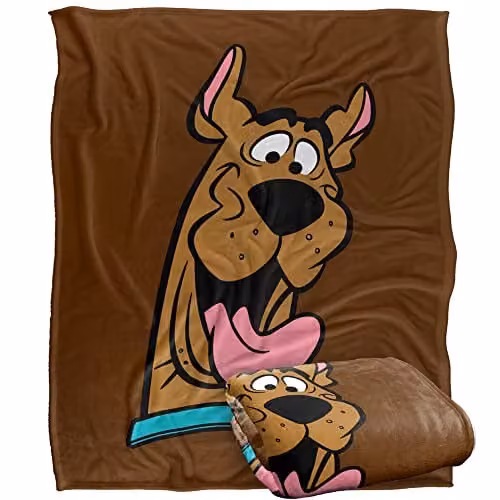 LOGOVISION Scooby Doo Officially Licensed Super Soft Fleece Throw Blanket, Multicolour and White, W: 152 cm, D: 127 cm