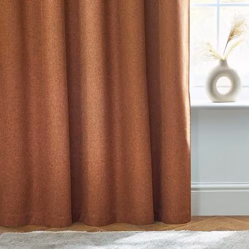 Furn Dawn Thermal Blackout Eyelet Curtains in Brick, Width: 168 cm, Drop: 229 cm – 3