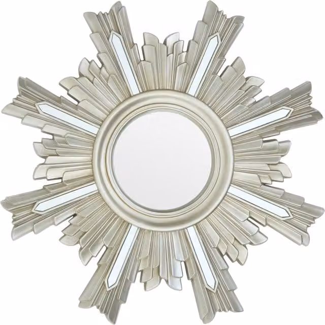 Orsina Sevan Art Deco Rectangular Wall Mirror in Silver by Interiors by Premier