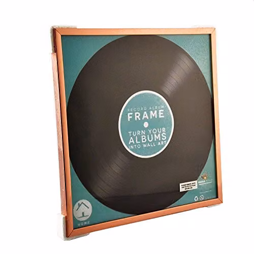 Find Me A Gift Record Album Frame in Gold and Multicolour, W/H: 32.0 x 32.0 cm