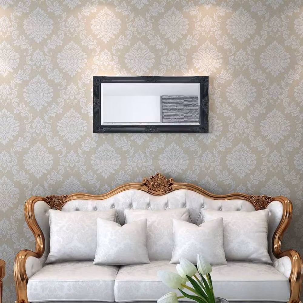 Berkfield Home Baroque Style Classic Wall Mirror in Black, W 100 cm x H 50 cm – 2