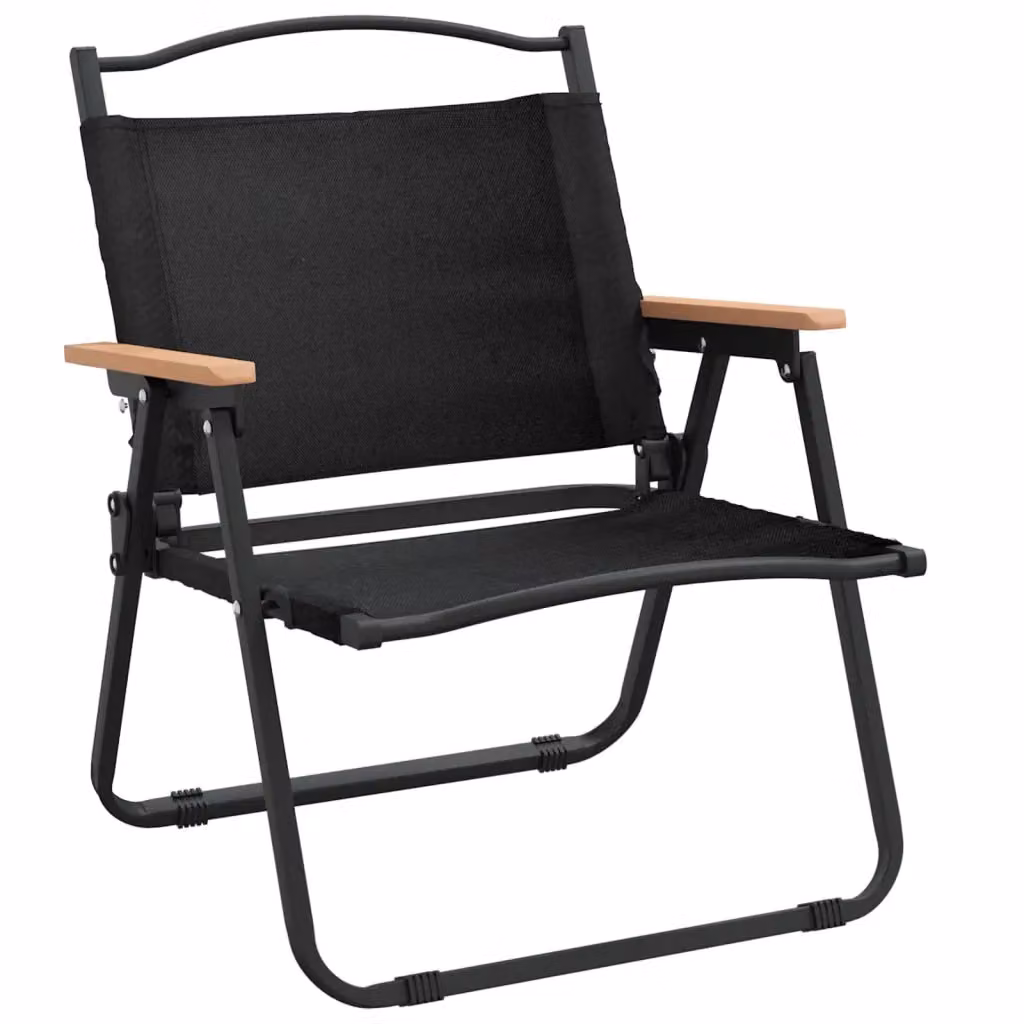 Berkfield Home Camping Chairs, 2 Pack, Black Oxford Fabric, W/D/H: 54 x 43 x 59 cm – 3