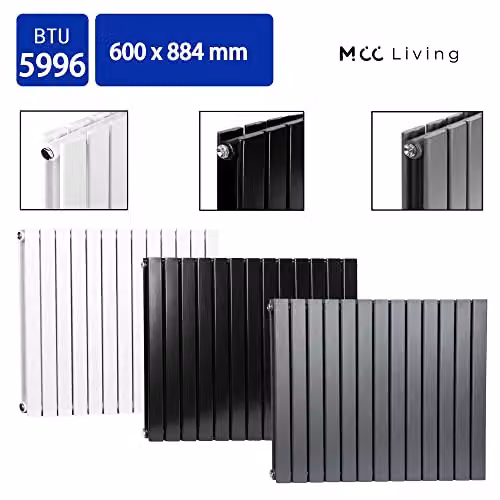 MCC Direct Anthracite Designer Flat Panel Double Central Heating Radiator, W: 88.4 cm, H: 60 cm – 2