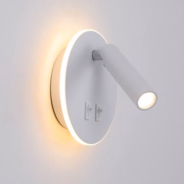 Netlighting Furla White Reading Wall Light with 2x LED Warm White 3000K