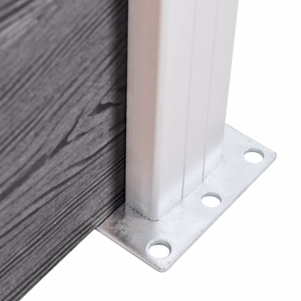 Berkfield Home Grey WPC and Aluminium Garden Fence Panel, W: 872 cm, H: 106 cm – 4