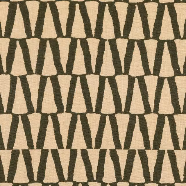 Ante Decor Elton Modern Graphic Cotton Fabric Shadow Lamp in Black and Beige