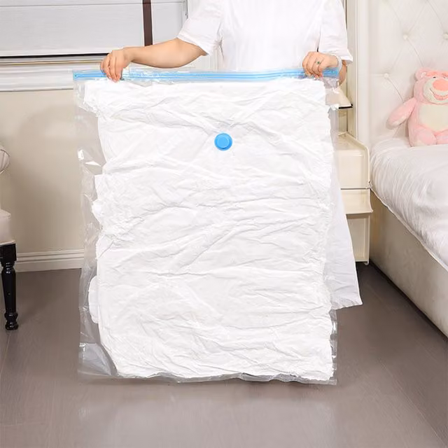 Komore 6 Pack Vacuum Compression Storage Bags in Transparent White