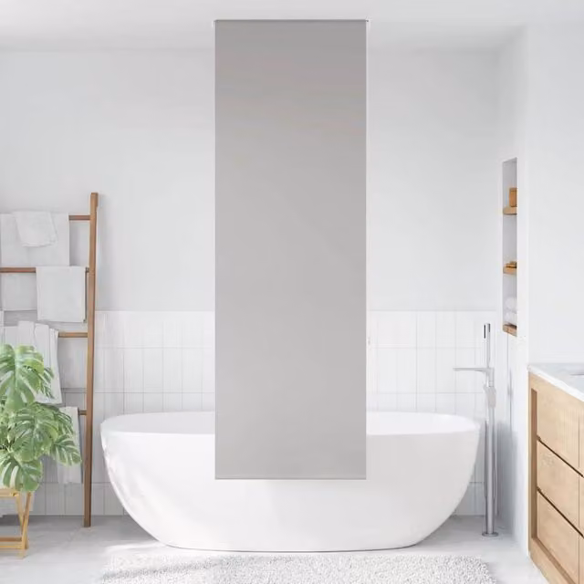 Berkfield Home Grey Opaque Shower Roller Blind, W: 60 cm, H: 240 cm