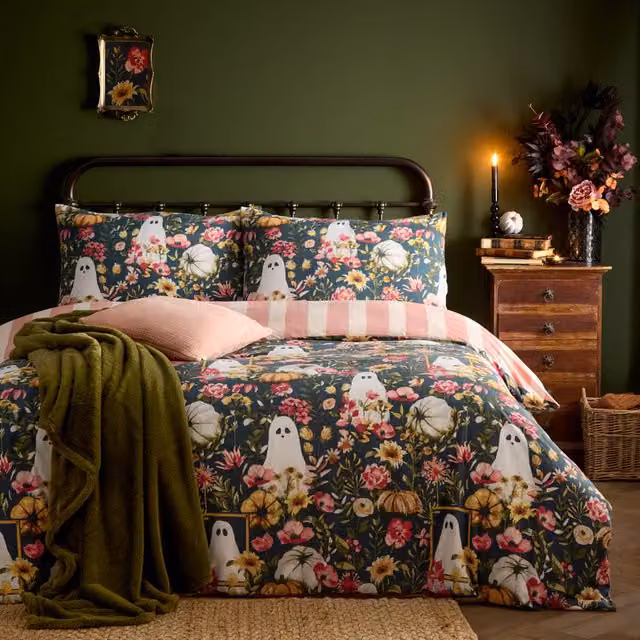 Make It A Home Bootanical Printed Reversible Floral Duvet Cover Set, Multicolour, W: 180 cm, H: 200 cm
