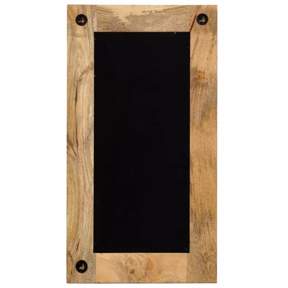 Berkfield Home Rectangular Solid Mango Wood Wall Mirror in Brown, W: 50 cm, H: 110 cm – 3