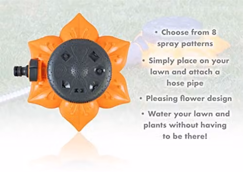 St Helens Home & Garden Flower Style Sprinkler in Orange – 4