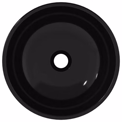 vidaXL Round Tempered Glass Countertop Basin, Black, Diameter: 35 cm, Height: 12 cm – 5