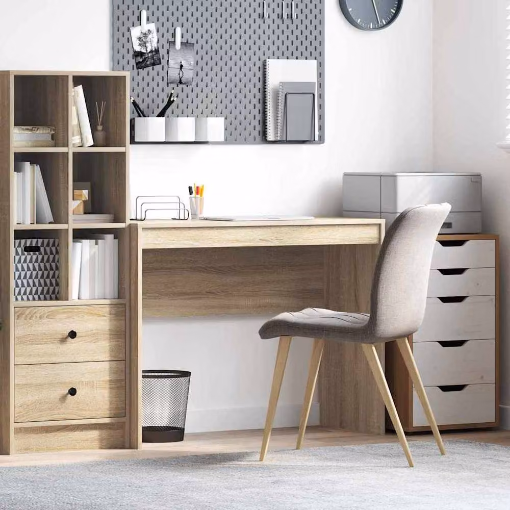 Berkfield Home Modern Writing Desk in Sonoma Oak, Beige and Brown, W/D/H: 100 x 40 x 76 cm – 2