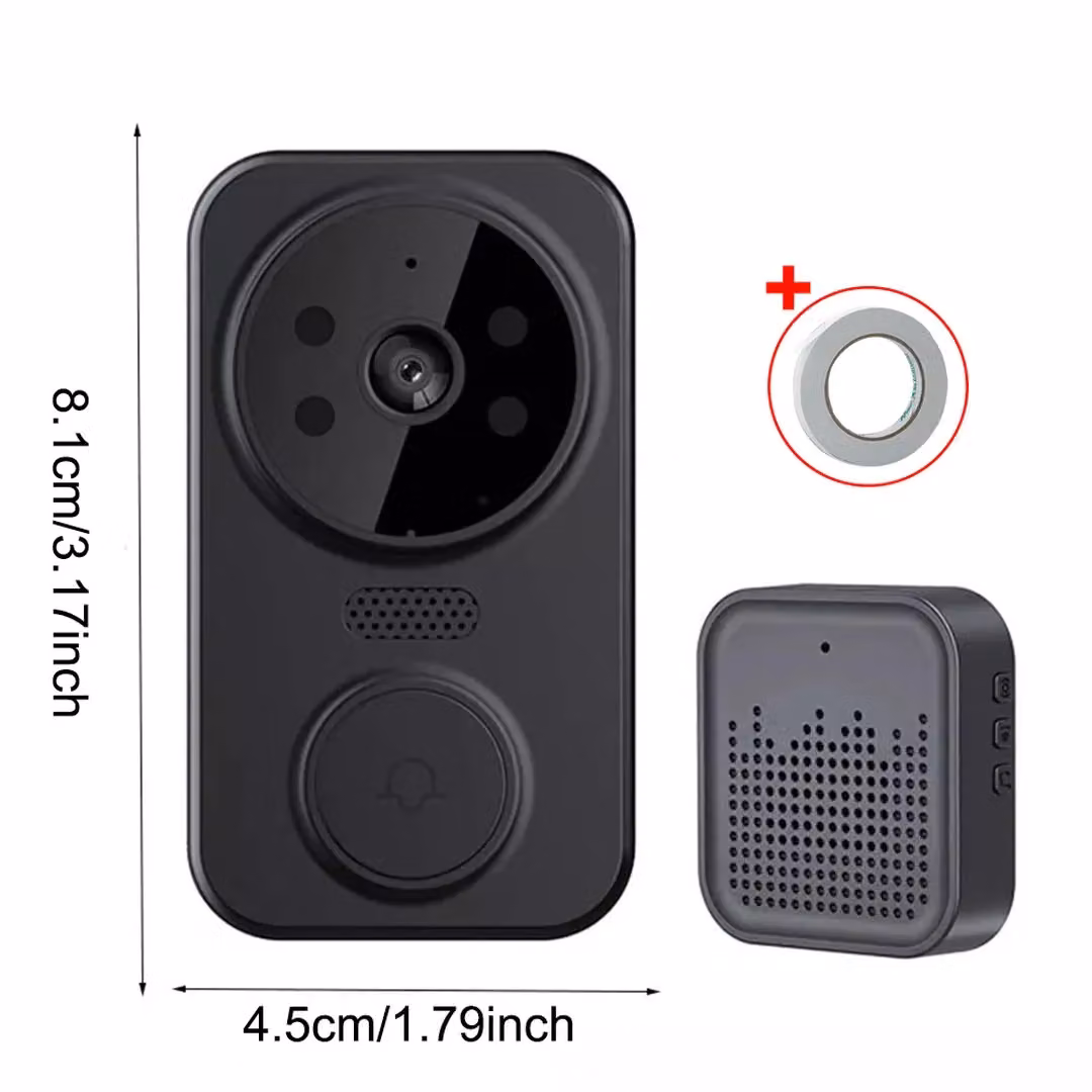 SPETLEK Wireless WiFi Video Doorbell Intercom Security System in Black – 2