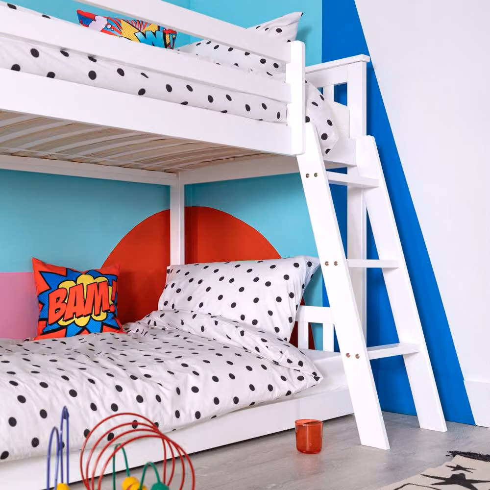 Nöa and Nani Harri Single Midsleeper Bunk Bed in White Solid Pine Wood – 2