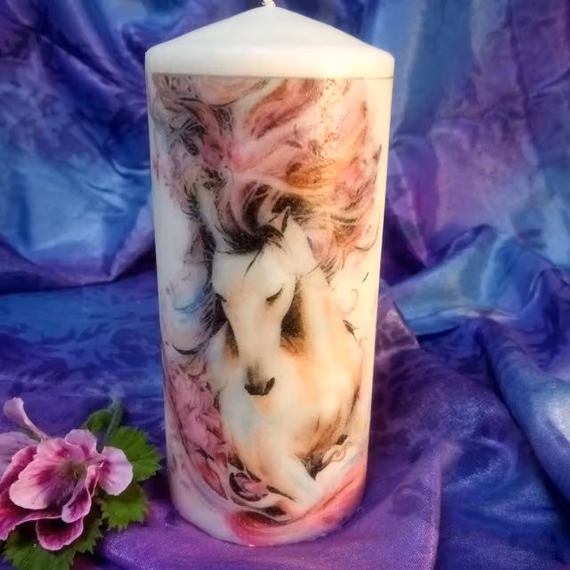 Viki White Pillar Candle Horses Set of 4