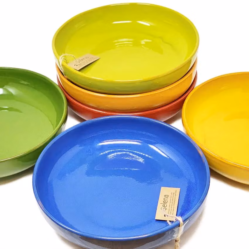 Verano Spanish Ceramics Selena Glazed Hand Dipped Large Ceramic Serving Bowl, Red, Diameter: 27 cm – 2