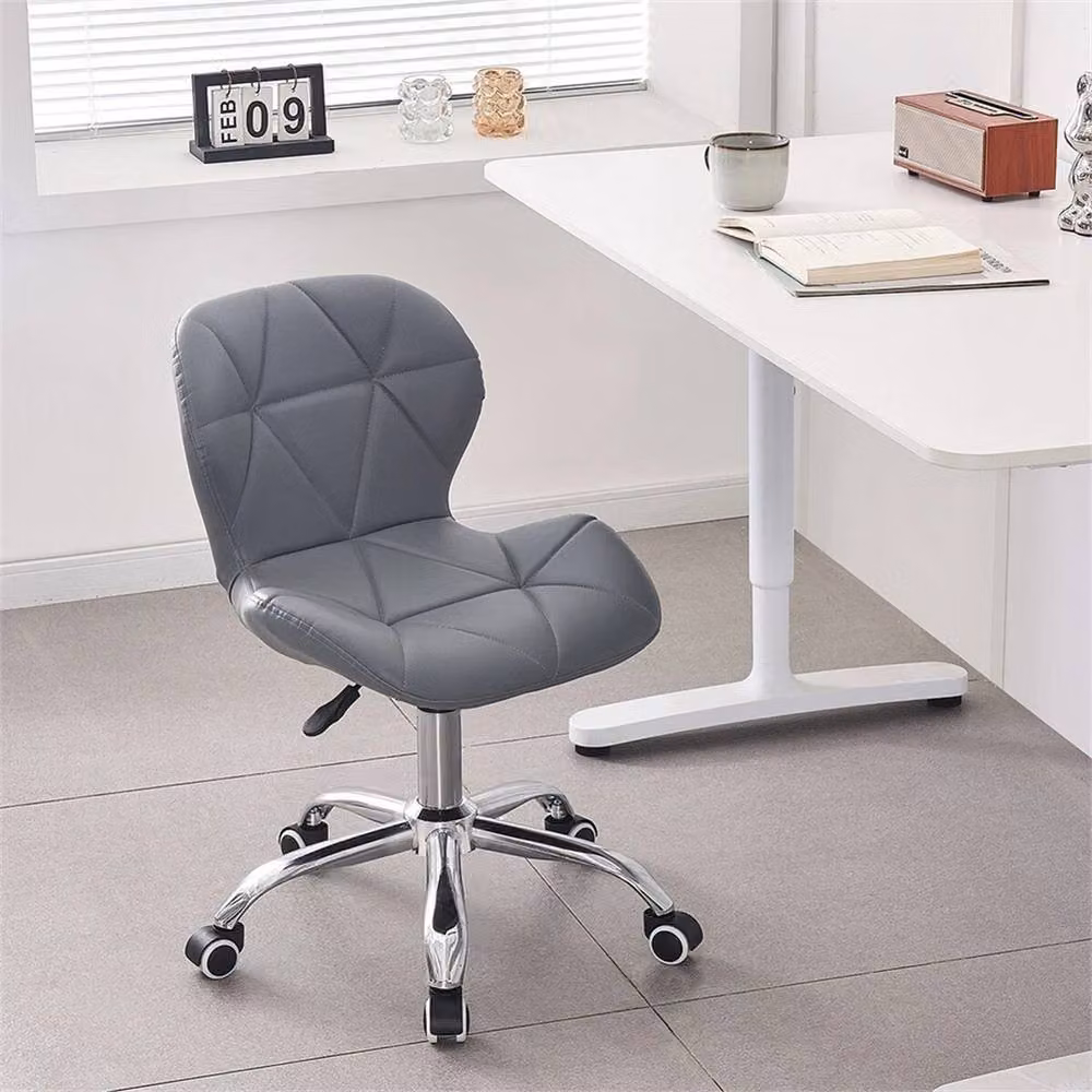FORGEVIO Grey Faux Leather Height Adjustable Task Chair for Home Office and Dining – 2
