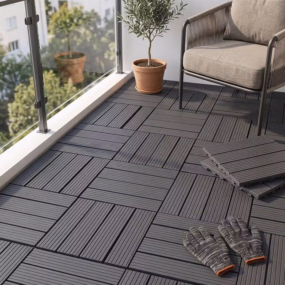 PAWNORA Grey Heavy Duty Anti Slip Deck Tiles, 12 Pack, W/D: 30 x 30 cm – 3