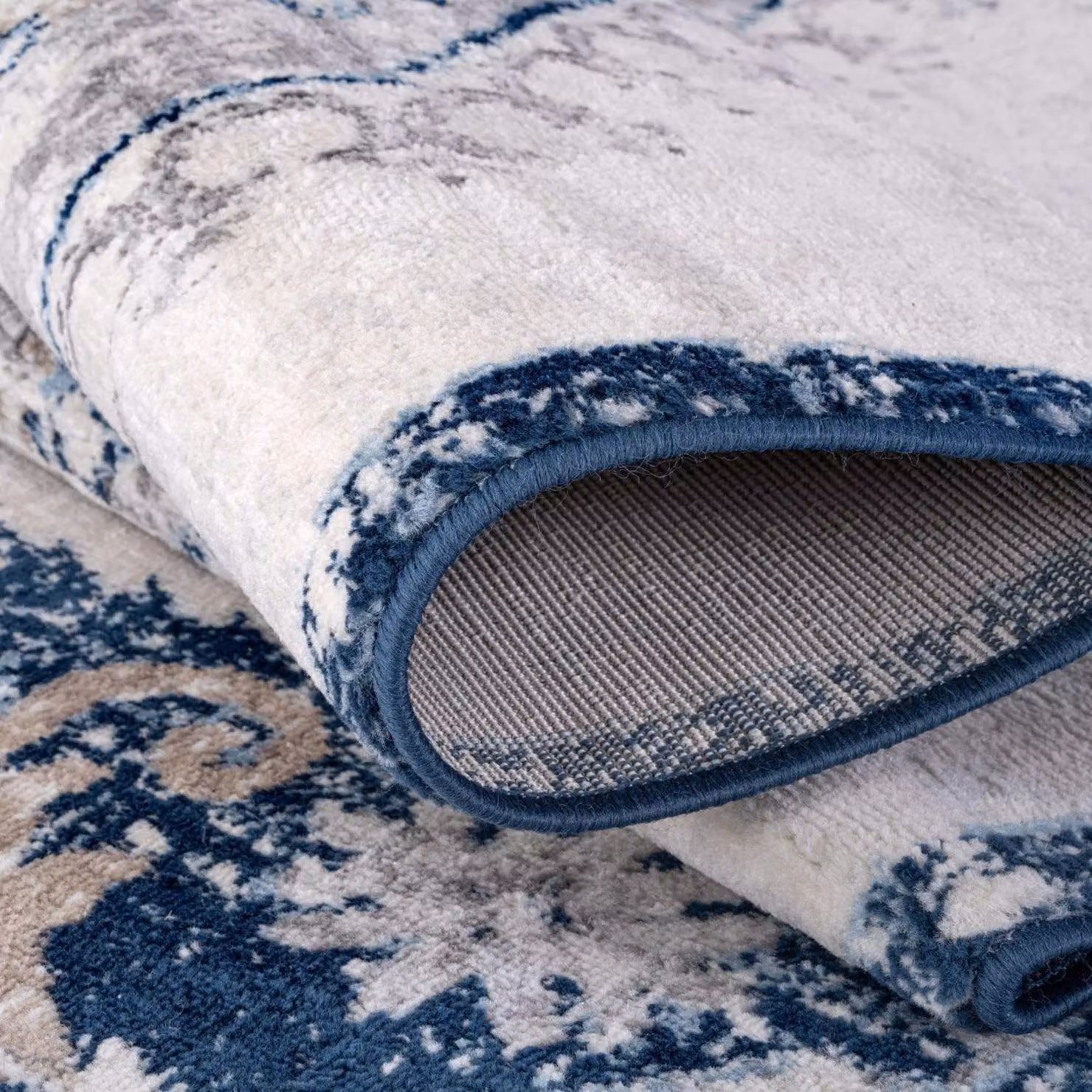 THE RUGS Montana Medallion Vintage Area Rug in Navy, Blue, Beige and Brown, W: 160 cm, D: 230 cm – 3