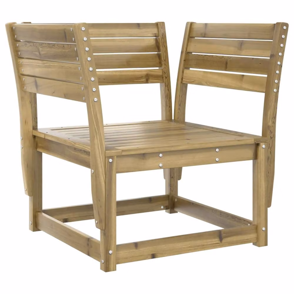 Berkfield Home Beautiful Garden Chair in Brown Impregnated Pine Wood W/D/H: 78 x 73 x 83 cm – 2