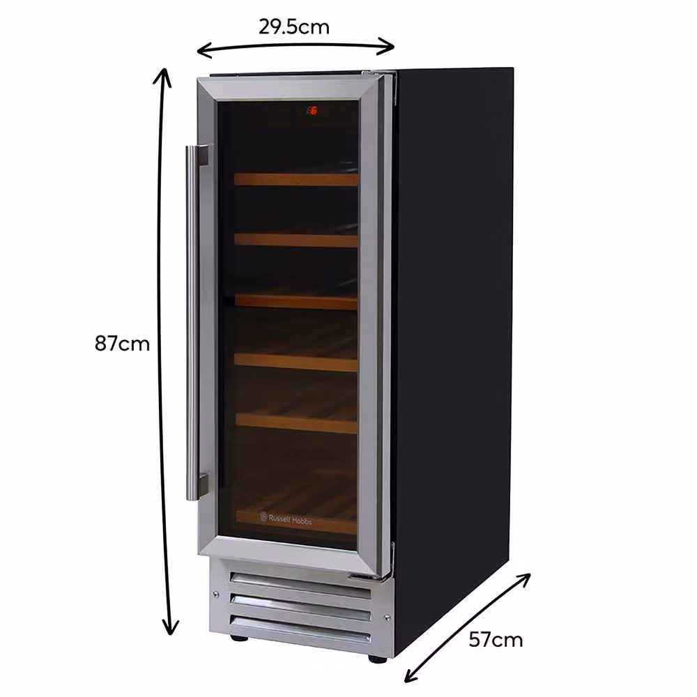 Russell Hobbs RHBI18WC1SS Glass Wine Cooler in Grey with Temperature Control and 58L Capacity – 3