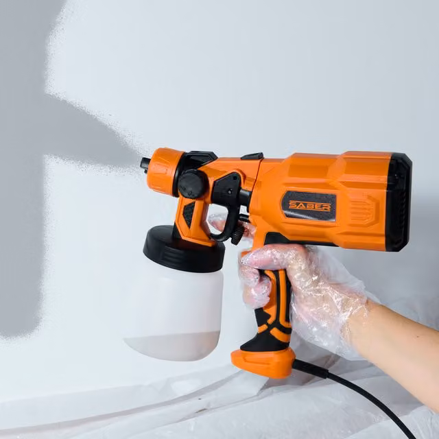 Saber Electric Handheld Paint Spray Gun with Adjustable Spray Pattern and Variable Flow in Orange