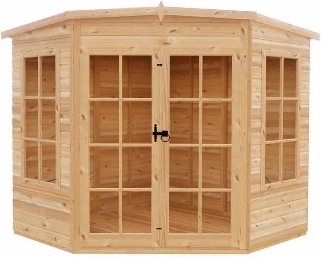 Shires Hampton Shiplap Summerhouse Garden Sun Room in Brown