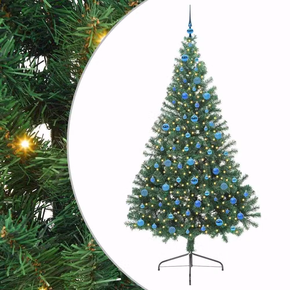 Berkfield Home Pre-lit Artificial Christmas Tree in Green, Height: 240 cm – 2