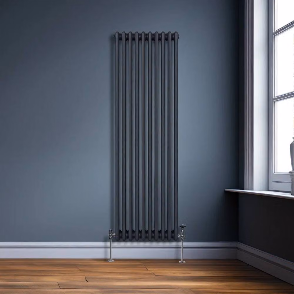 Monstershop Traditional 3 Column Steel Radiator in Anthracite Grey, H 180.0 cm x W 47.2 cm x D 10.0 cm – 4