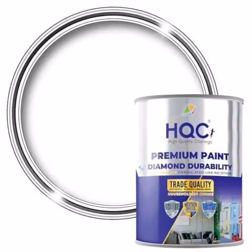HQC Paints Weather Shield Masonry Paint in White, 5 l Matt Finish