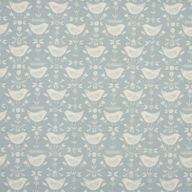 Terrys Narvik Plain Scandinavian Cotton Fabric in Seafoam Blue and Multicolour