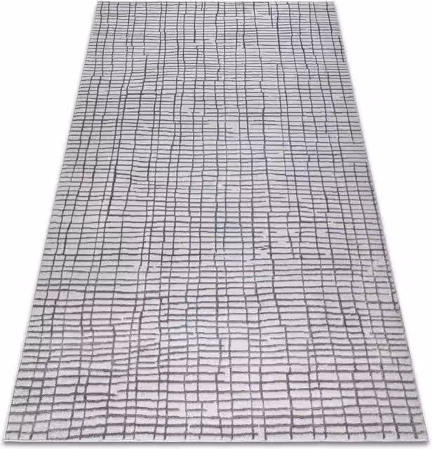 RugsX Aura Geometric Modern Grey Rectangular Polyester Rug W: 80 cm, L: 150 cm