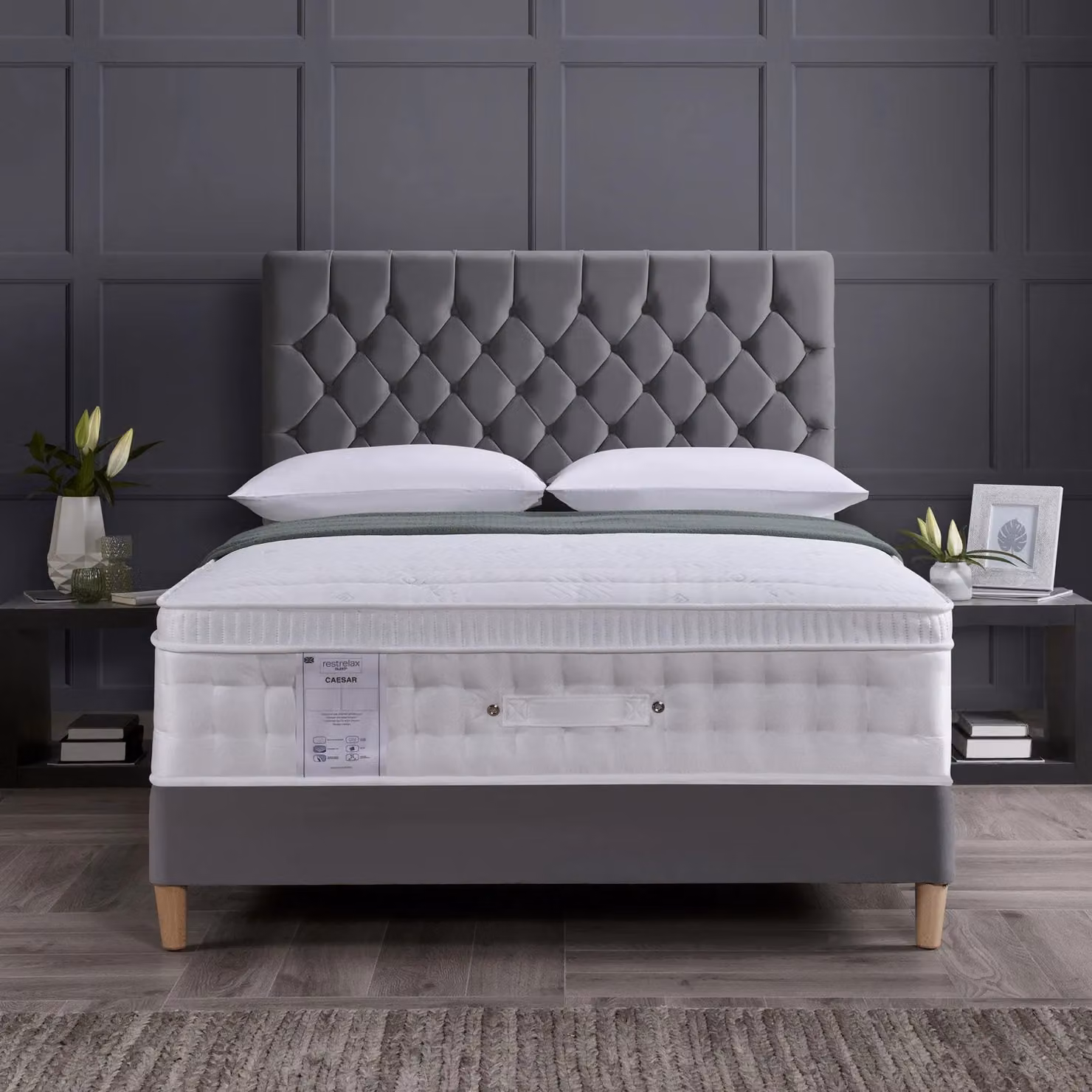 Rest Relax Caesar 1500 Hybrid Pocket Sprung Box Top Mattress, White, W/D/H: 150 x 200 x 33 cm – 2