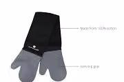 MasterClass Non-Slip Silicone Double Oven Gloves in Grey and Black – 12
