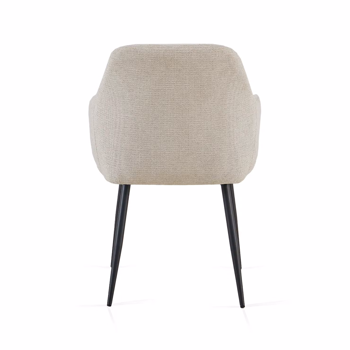 SONARA Modern Set of 2 Dining Chairs with Beige Fabric and Metal Legs – 2
